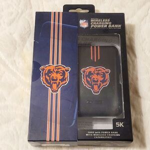 NFL Chicago Bears Wireless Charging Power Bank 5K mAh 10 Watt Suction Cups New